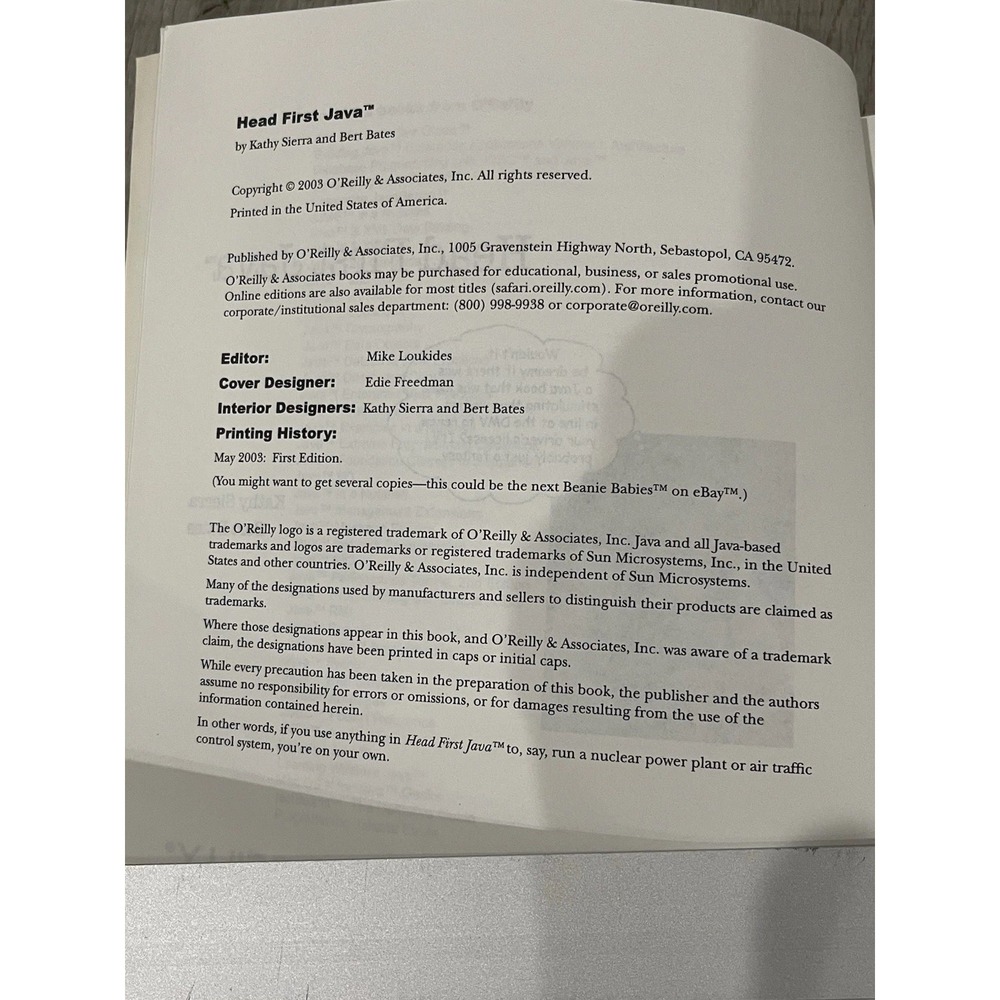 Head First Java O Reilly 2003 First Edition Your Brain On Java A Learners Guide - Picture 7 of 8